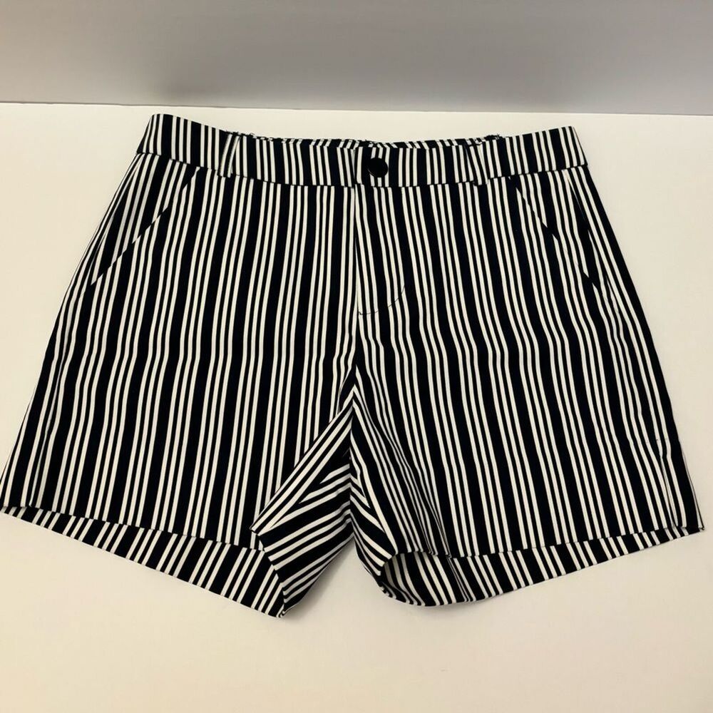 NEW Mango Navy Stripped Shorts Size 2